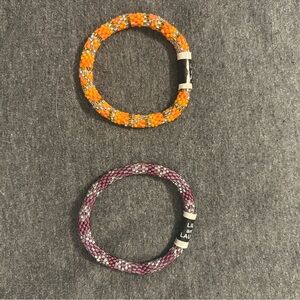 Orange and Purple Beaded Bracelets